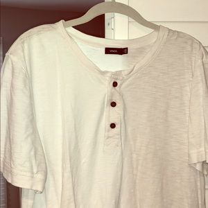Vince S/S White Henley Sz L